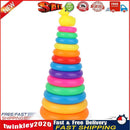 Early Educational Rainbow Tower Stack Circle Duck Ring Puzzle Pyramid (C) Newly