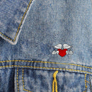 Fashion Enamel Brooch Creative Red Heart Badges Jacket Pins for Women Men Gifts