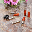 4pcs Presta Valve Stem Caps+ 4pcs Valve Cores+ Wrench Tool Kit (Red) Newly