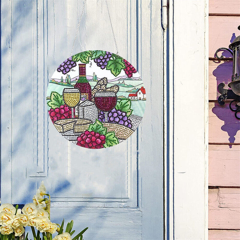 DIY Special Diamond Painting Pendant Kit Round Art Ornament Handmade Craft