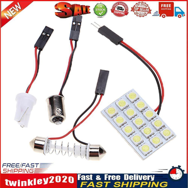 DC 12V 5050 15SMD LED White Light Car Interior T10 Festoon BA9s Lamp Panel Newly