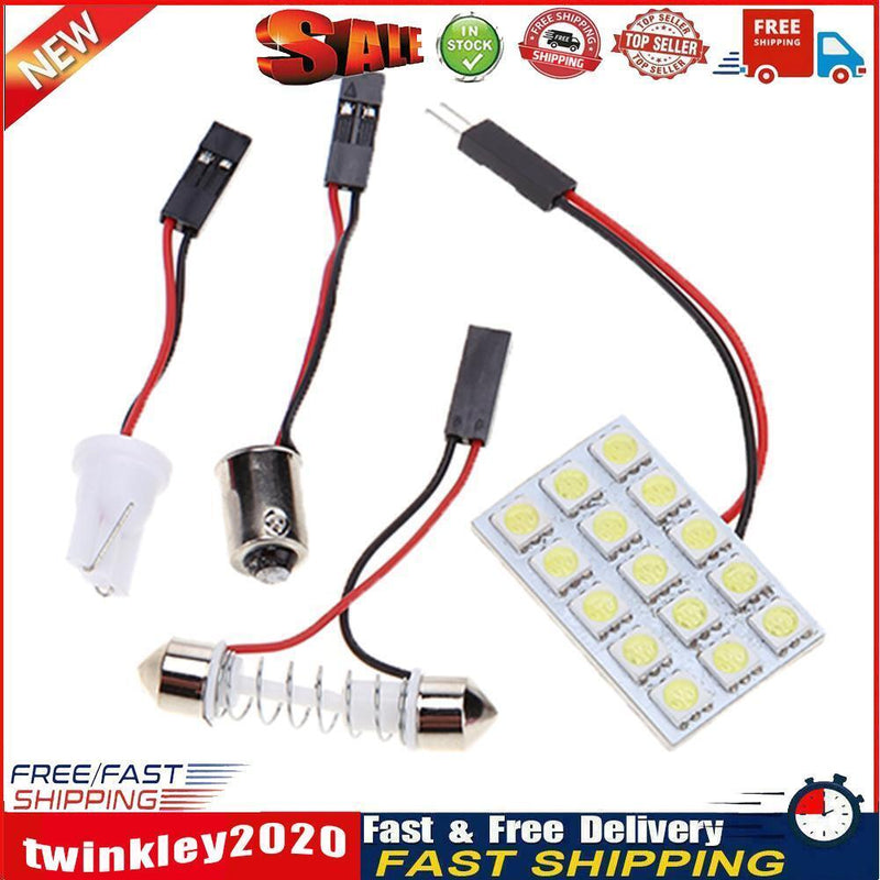 DC 12V 5050 15SMD LED White Light Car Interior T10 Festoon BA9s Lamp Panel Newly