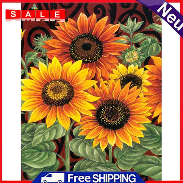 5D DIY Sunflowers Full Round Drill Diamond Painting Rhinestone Drawing Craft Art