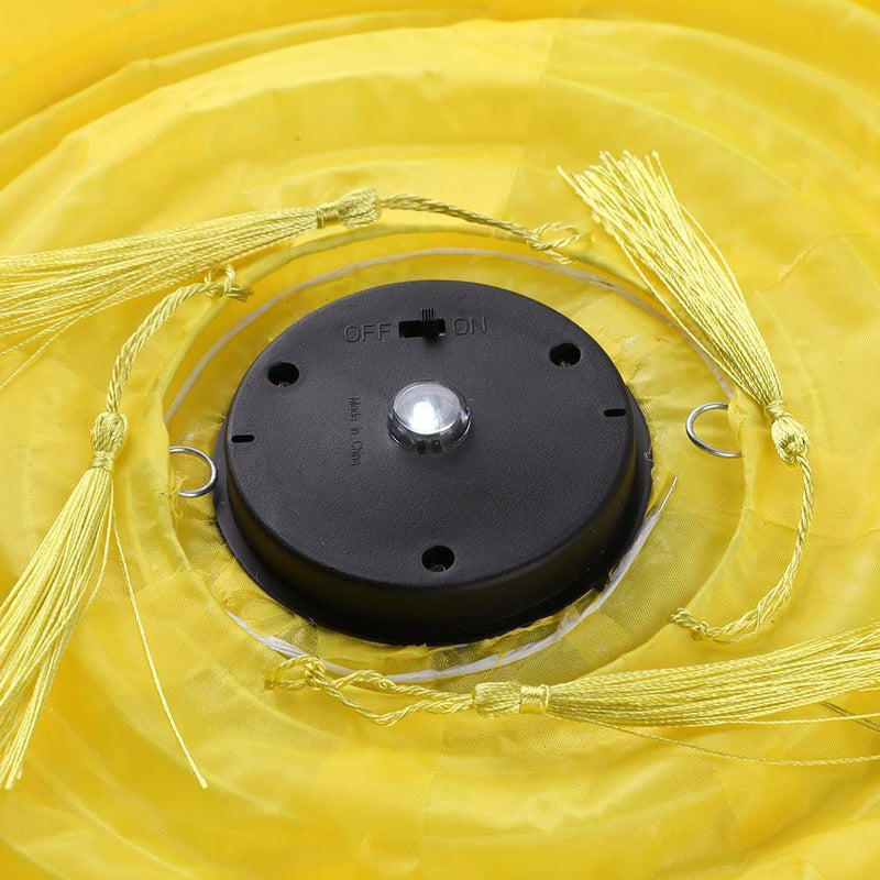 Solar Nylon Lantern Lamp Waterproof Hanging Light Festival Decor (Yellow)