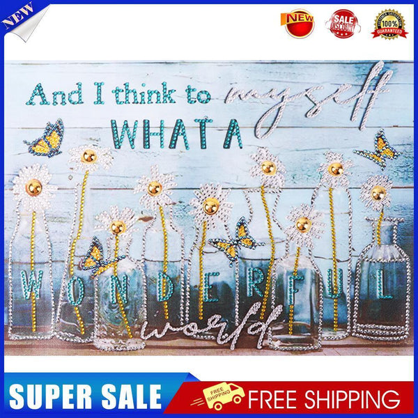 DIY Part Special Shape Diamond Painting Kit 5D Text and flowers Drawing