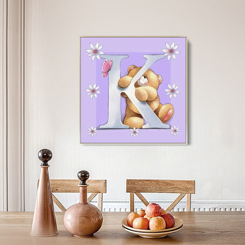 Diamond Painting Letter Bear 5D DIY Full Drill Round Cartoon Art (B1064)