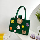 Kids Felt Handbag Totes Cute Cartoon Children Fabric Top-Handle Shoulder Bags