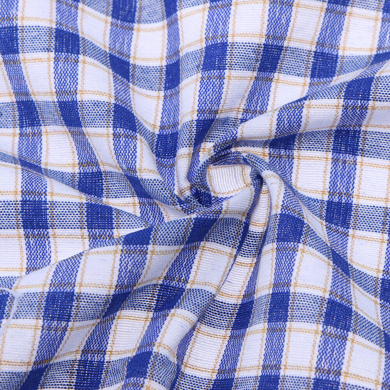 Embroidered Plaid Cotton Apron Kitchen Dining-room Clothes Apron(Blue)-1744