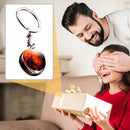 Solar System Metal Pendant Galaxy Earth Mars Glass Moon Keychain (Mars) Newly