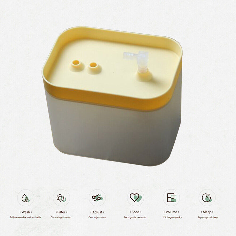 Auto Cat Water Fountain Pet Water Dispenser Feeding Bowl (Yellow Straight) Newly