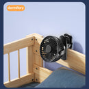USB Mini Clip Fan Portable Travel Desk Cooling Ventilador (Black 1200mAh)