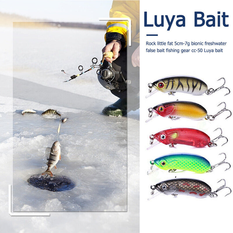 5pcs 5cm 7g Bionic Crank Fishing Lures Jig Hooks Artificial Baits Fishing Tackle