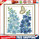 12 Months Flower Cross Stitch Printed Canvas DIY Needlework Set (July H429)