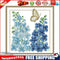 12 Months Flower Cross Stitch Printed Canvas DIY Needlework Set (July H429)