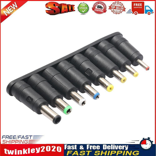 8pcs Angled Tips Universal Notebook Power Adapter Socket Plug Connector Newly