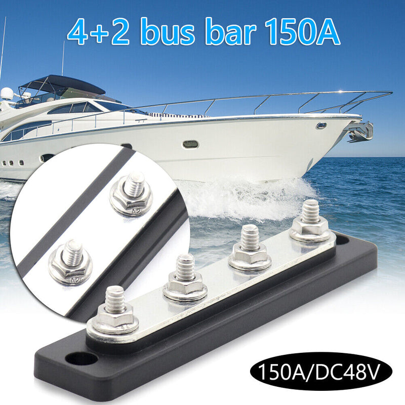 Bus Bar 48V 150 Amp Busbar with Clear Cover for Truck Boat RV (AOA1139-A) Newly