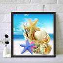 Conch Sea Star Full Round Drill Mosaic Wall Art Picture of Rhinestone Decoration