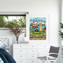 11CT Printed Full Embroidery Dining Car Needlework DIY Cotton Craft Home Decor