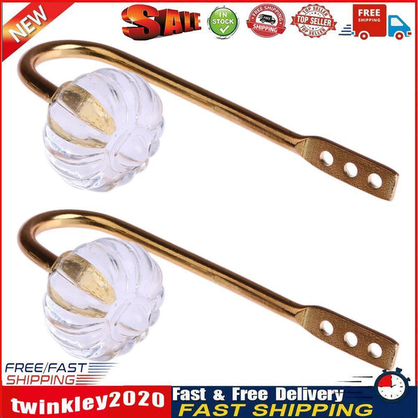 2pcs Curtain Hanger Hook Wall Buckle Handle for Closet Drawer (Golden) Newly