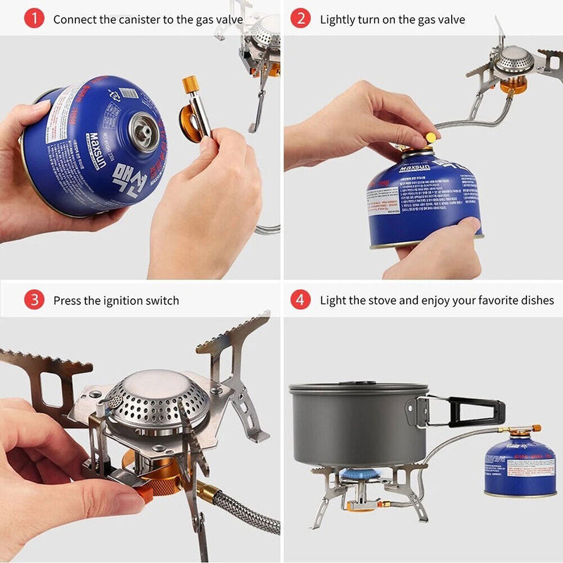 Outdoor Gas Stove Camping Folding Picnic Cooking Portable Split Stove (A) Newly