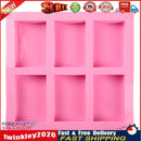 6 Grids Long Silicone Handmade Soap Mold Rectangle DIY Craft Cake Molds Newly
