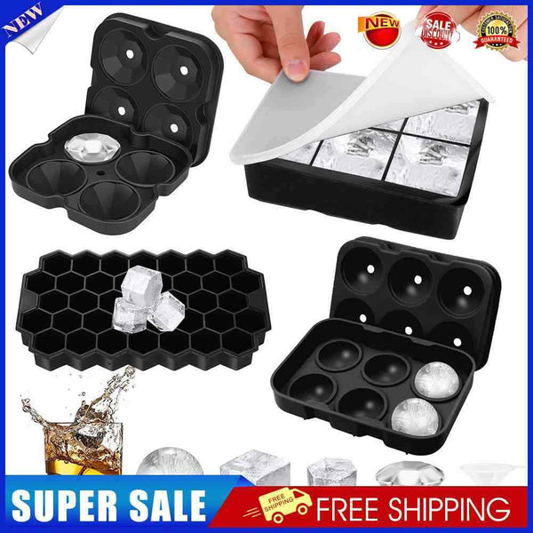 Silicone Diamond Ice Tray Set Honeycomb Square Ice Box Round Ice Hockey Bar Tool
