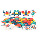 Wooden Jigsaw Puzzle Set Colorful Tangram Baby Montessori Educational Toys