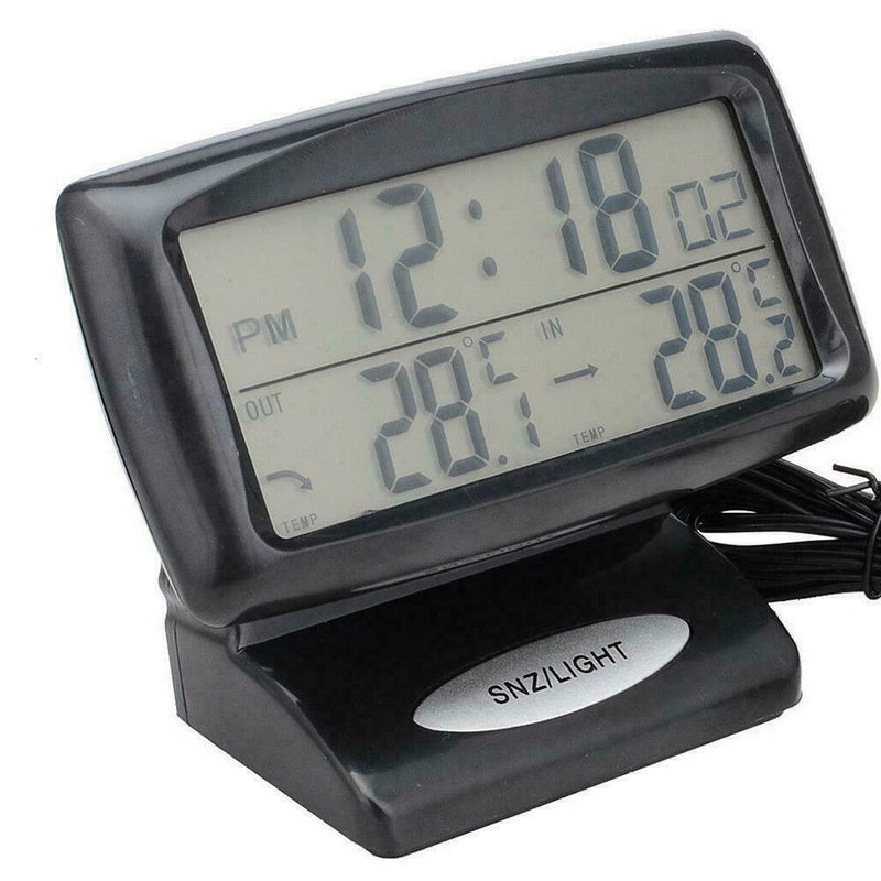 Digital Car OUT/IN Dual Thermometer Temperature Sensors Alarm Clock-NICE U1D0