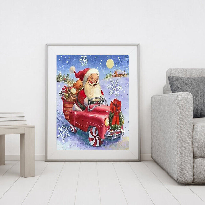 Hand Painted Oil Paint By Numbers Santa Claus Digital Drawing On Canvas Home Art
