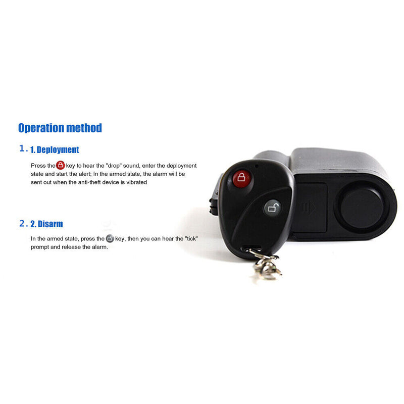 Wireless Remote Control Bike Anti-Theft Bell Scooter Cycling Safety Alarm Newly