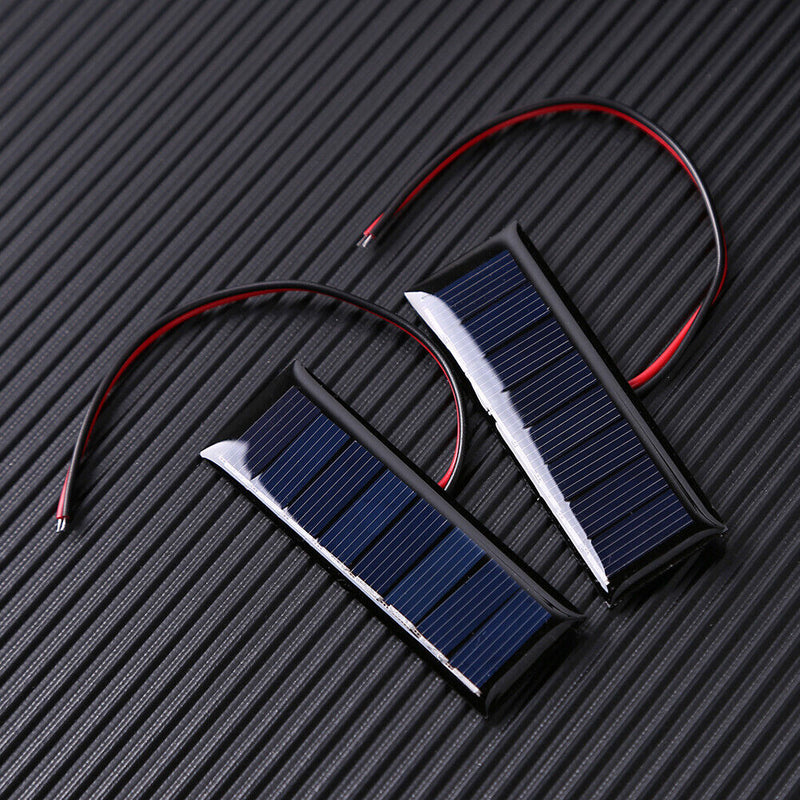 4V 0.2W Epoxy Solar Panel 8 Solar Cells 2 Wires 75x25mm for DIY Solar Project