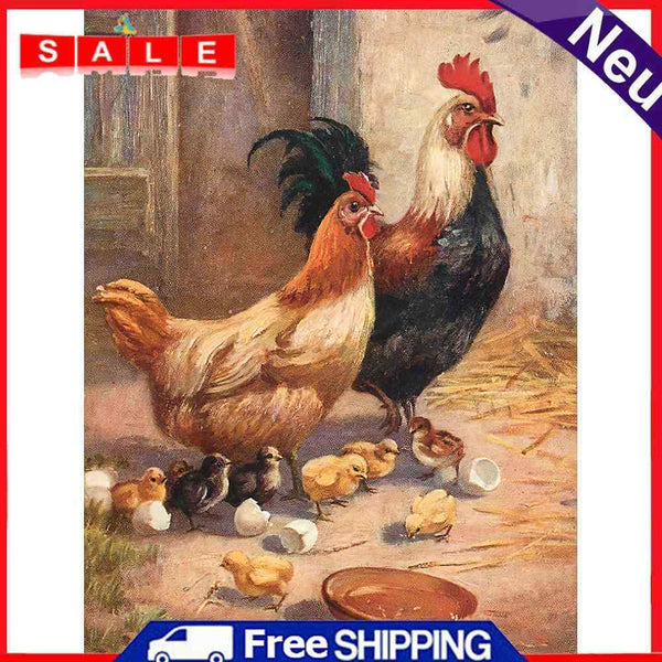 Diamond Painting 5D Full Round Drill Mosaic DIY Roaster Group Kit Bedroom Decor