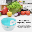 Manual Fruit Vegetable Shredder Garlic Cutter Food Grinder Crusher (Blue)