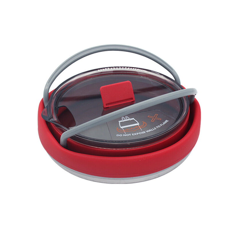 Silicone Folding Kettle Portable Tea Cooker Mini Boiling Water Pot (Red) Newly