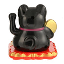 3pcs Chinese Lucky Cat Wealth Waving Shaking Hand Welcome Craft(Black)