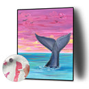 Hand Painted on Canvas DIY Marine Life Oil Paint By Numbers Drawing Kit Ornament