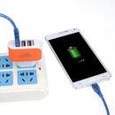 3USB EU Plug LED Mobile Phone Charger Multi-Head Travel Charger(2A)(Orange)