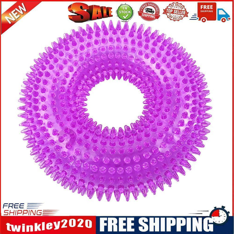 Bite Resistant Golden Dog Retriever Circle Ring Thorn Molar Ball (S Purple)