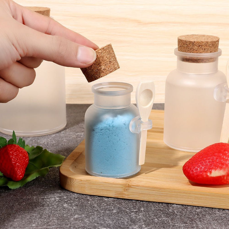 Wooden Spoon Frosted Seal Jar Storage Container Cork Stopper Bath Salt Bottle