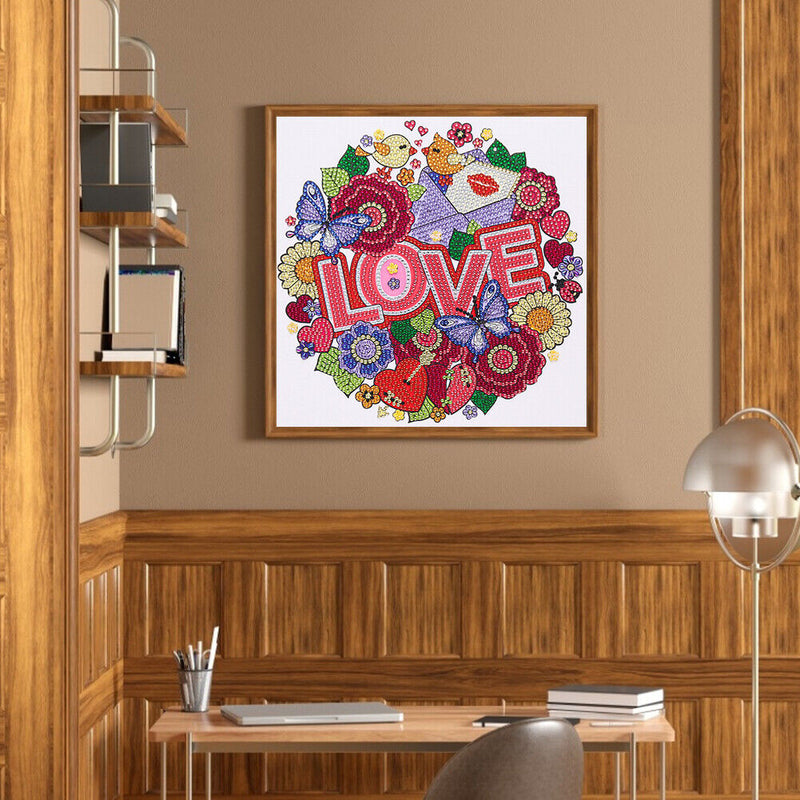 5D Partial Special Shape Drill Diamond Painting Love Mosaic Rhinestone Draw