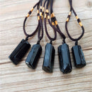 Stone Black Women Tourmaline Stone Pendant Necklace Specimen Crystal Gem