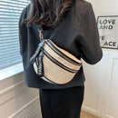 Women Crossbody Bags Large Capacity Leather Hit Color Ladies Saddle Handbags