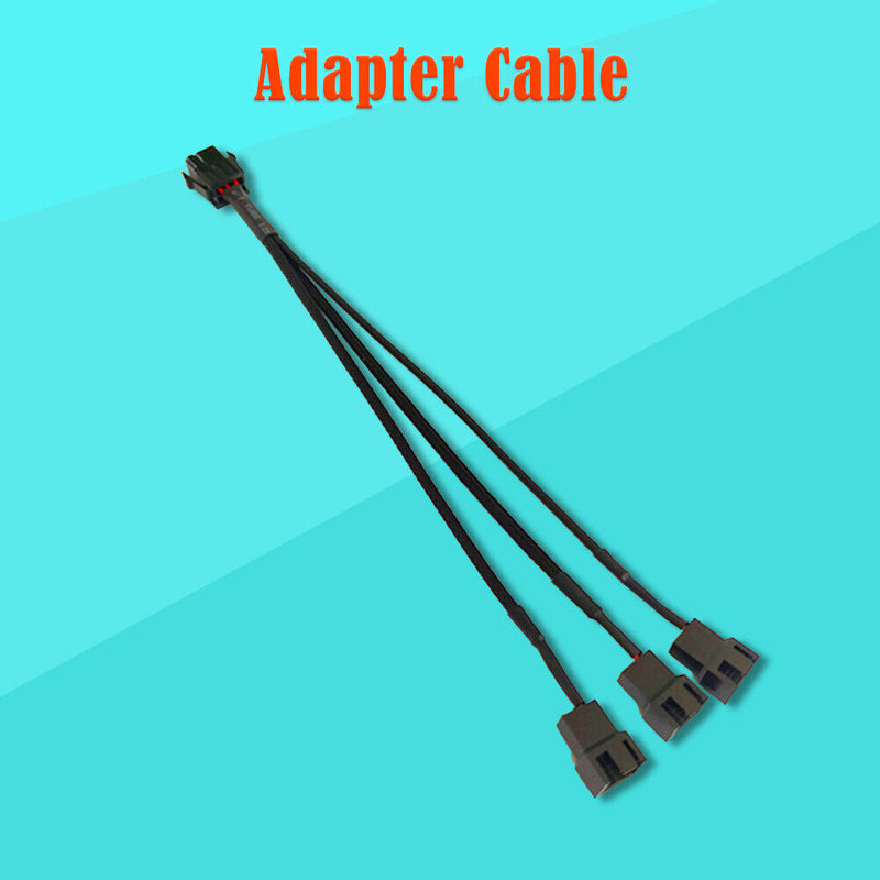 Computer Cooler Cooling Fan Splitter 6 PIN to 3x4PIN 12V Power Cable Wire