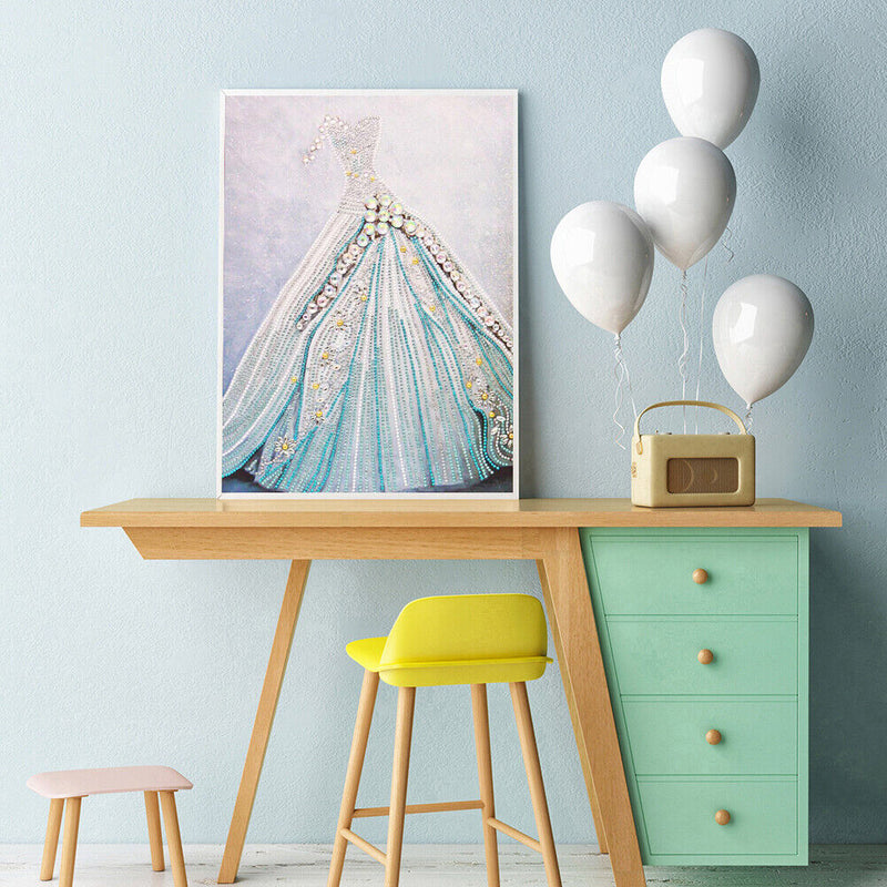 Wedding Dress 5D DIY Special Shaped Diamond Painting Colorful Needlework Crafts