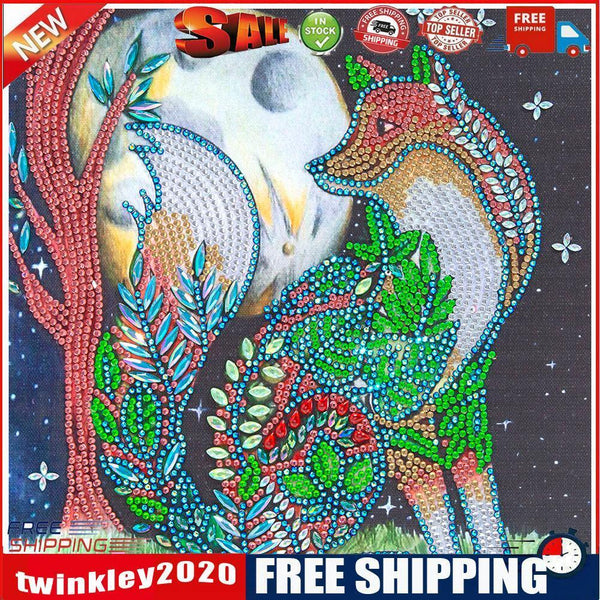 DIY Rhinestone Mosaic Wolf Part Drill Special Shape Diamond Painting Kit