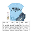 Independence Day America Tea T-Shirt (Light Blue M)
