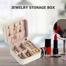 Portable Jewelry Storage Box Earrings Necklace Ring Display Case (White)