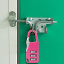 Mini 3 Digit Combination Padlock Zinc Alloy Travel Luggage Lock (Pink) Newly