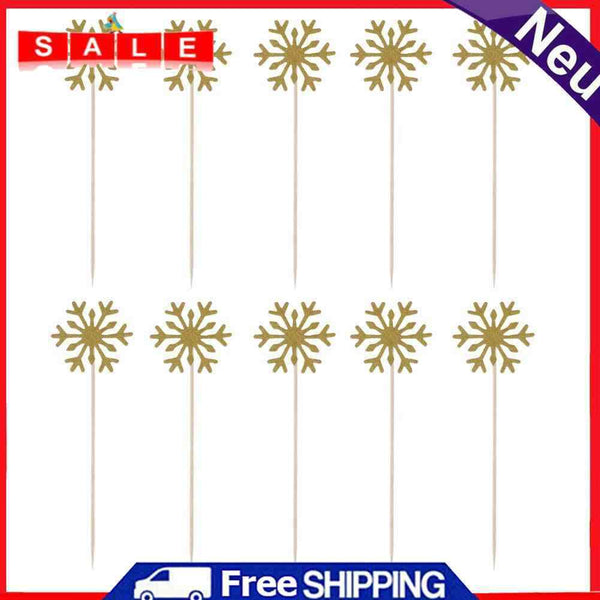 10pcs/12pcs Crown Bow Glitter Snowflake Cupcake Topper Takes Handmade Cake