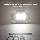 Solar Powered USB Rechargeable COB LED Searchlight Waterproof Portable Work Lamp
